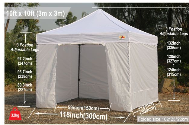 thumbnail image 2 of ABCCANOPY 10x10 Pop Up Canopy Tent - Heavy Duty With Sandbags & Stakes (White) 2 of 14