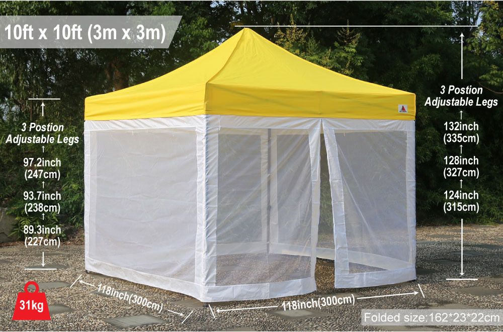 AbcCanopy Commercial Pop Up Canopy Screen Room 10x10 Canopies With Mesh