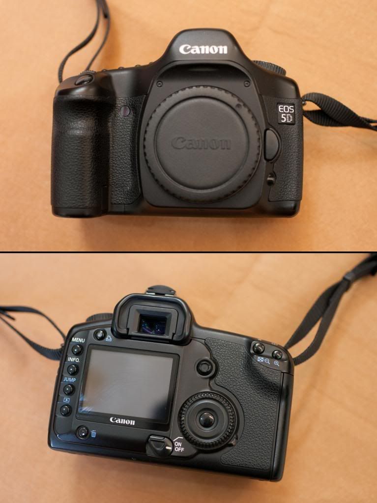 Canon 5D classic - Grip BG E4 - Canon 135 f/2 L - Pancake 40 2.8 - Pin sạc, filter