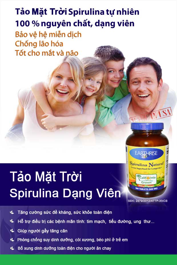 tảo mặt trời spirulina tự nhiên