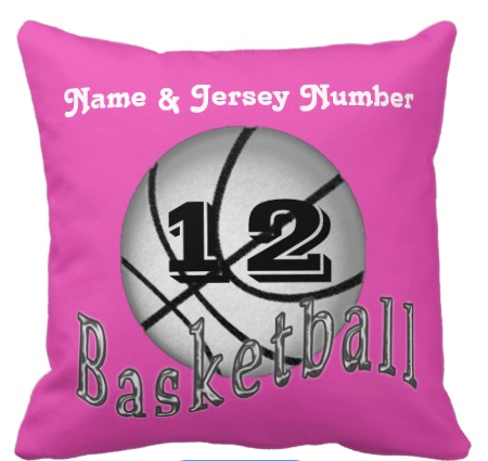 Hot Pink Basketball Pillows with YOUR NAME and Jersey NUMBER photo HotPinkBasketballPillowsforGirls_zps951bd599.png