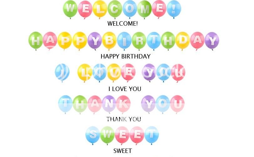 1pc 12inches Letters Printing Latex Balloon Wedding Party Balloons Decorations