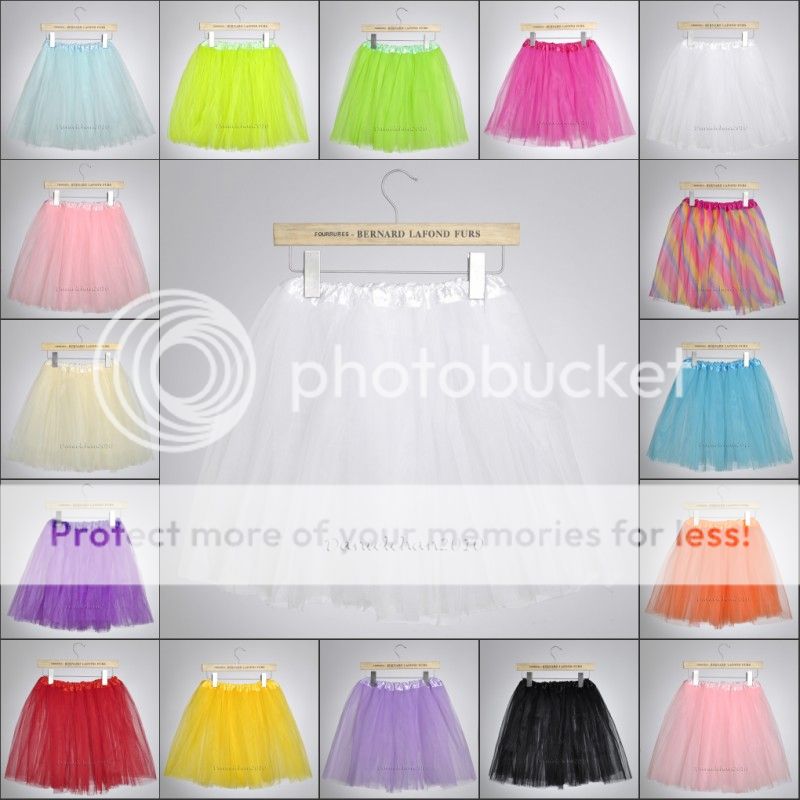 Multi Color Tutu Ballet Skirts Adults Teen Big Girls Dancing 3 Layer Party Dress