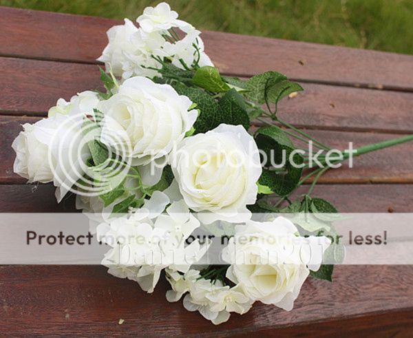 1pcs Artificial Silk Rose Wedding Posy Bouquet Flowers Bridal Party Decor 42cm