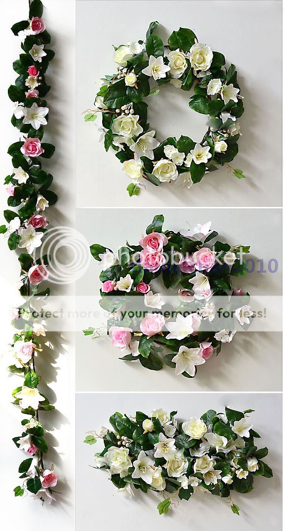 Plastic Vine Artificial Lily Garland Silk Flower Vine Wedding Garden Decor 74 8"