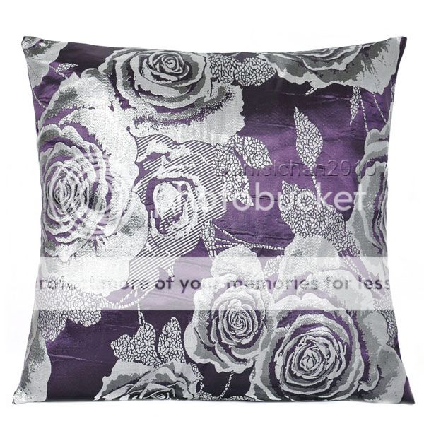2pc New Damask Roses Silver Foil Stamping Decor Throw Pillow Cushion Covers GG08