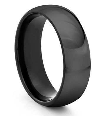 8MM Tungsten Carbide Classic Black Mens Wedding Band Ring | eBay