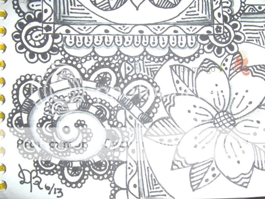Dibujo Zentangle art estampados, diseños y mandalas